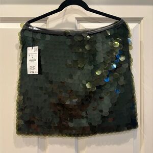 New Zara sequined green miniskirt